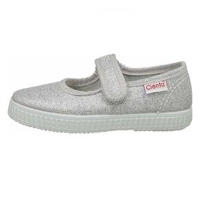 NIB Cienta Silver Mary Jane Shoes Plata Sparkly sz 30 (US 12)